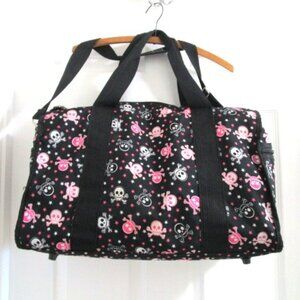 The J Garden Black & Pink SKULL Duffle Bag with Feet